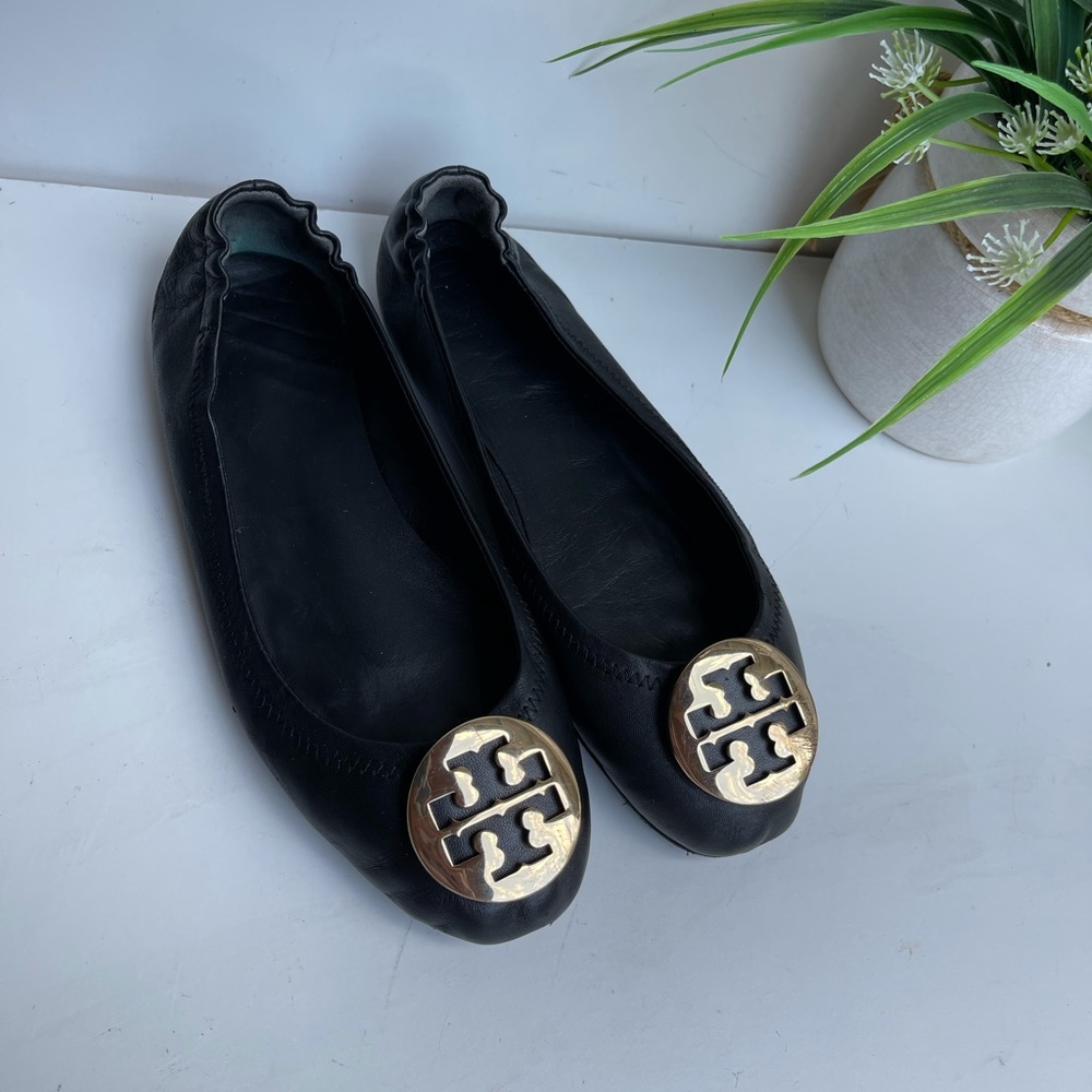 Tory Burch🍁🍂mini travel ballet flats Black 7.5